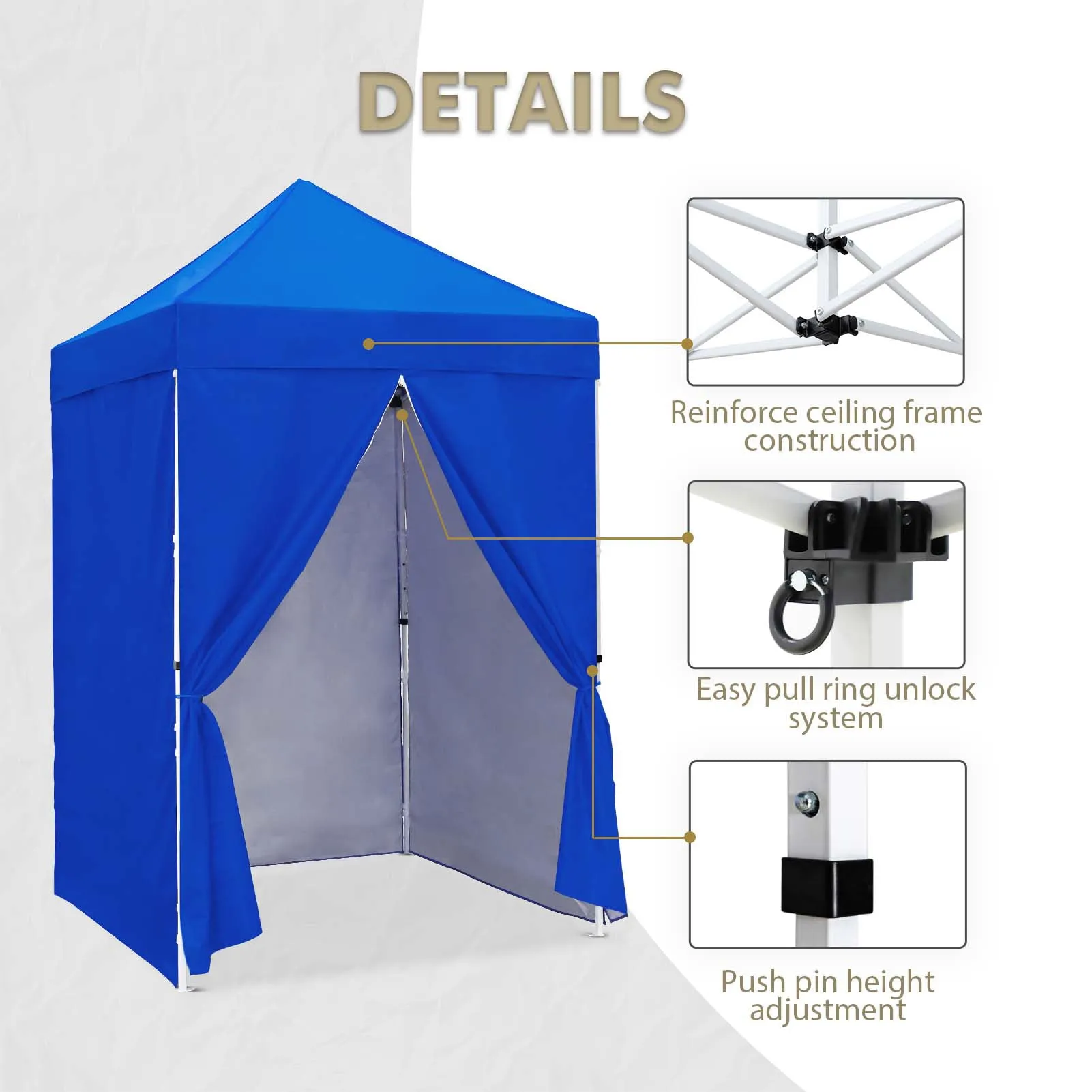 5x5 Instant Canopy with 4-Side Wall Panels