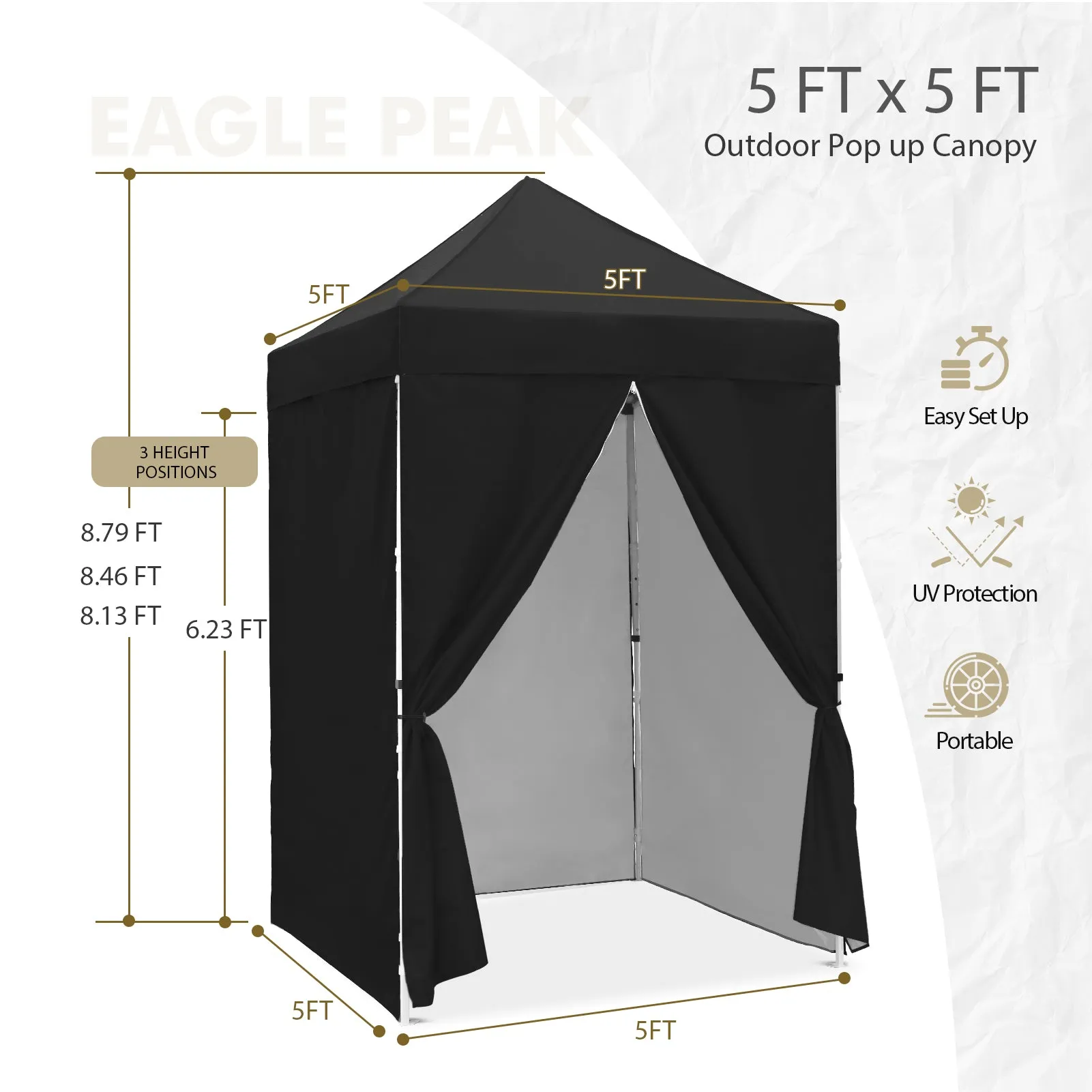 5x5 Instant Canopy with 4-Side Wall Panels