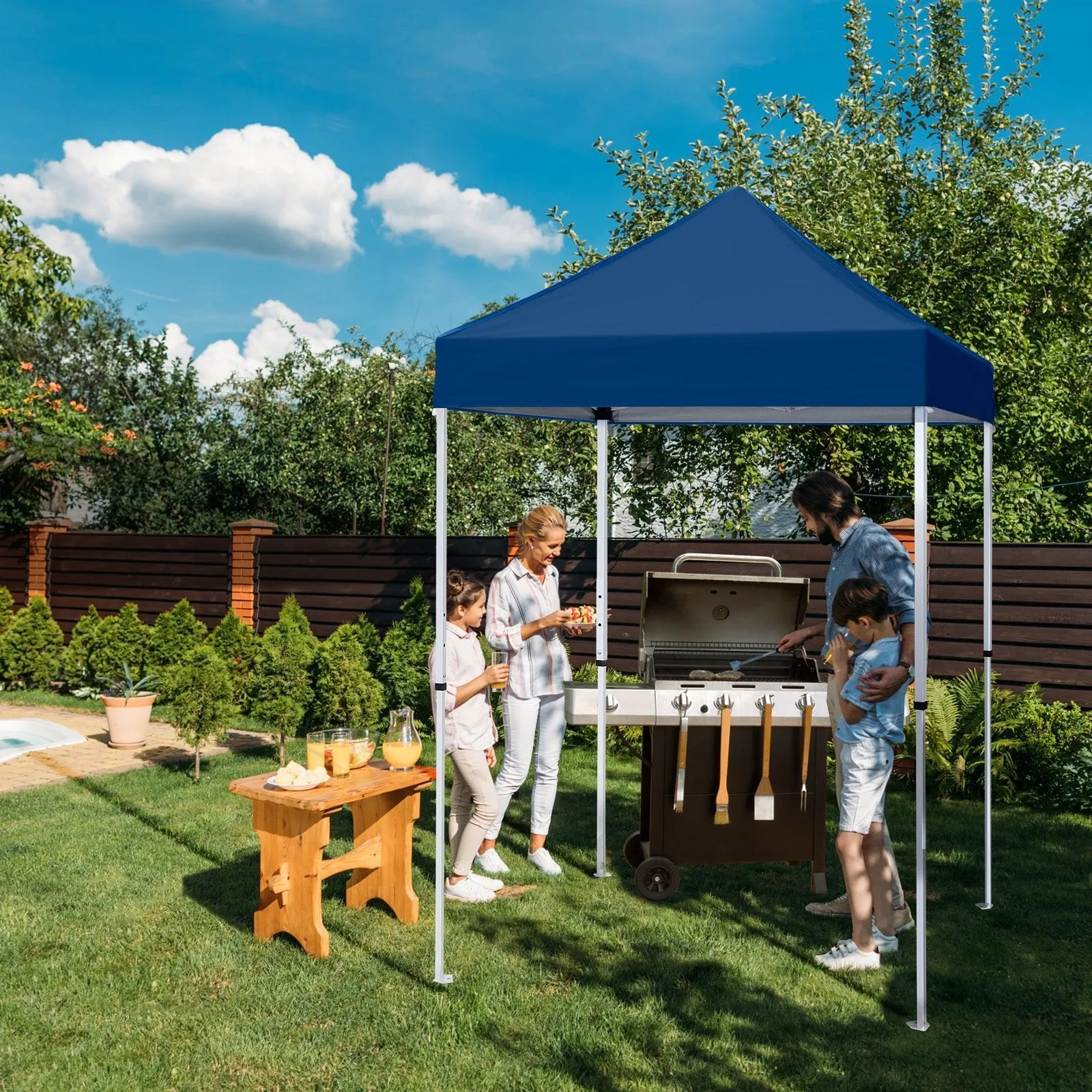 5x5 Pop Up Canopy Tent Instant Straight Leg  Outdoor Canopy Easy Set-up
