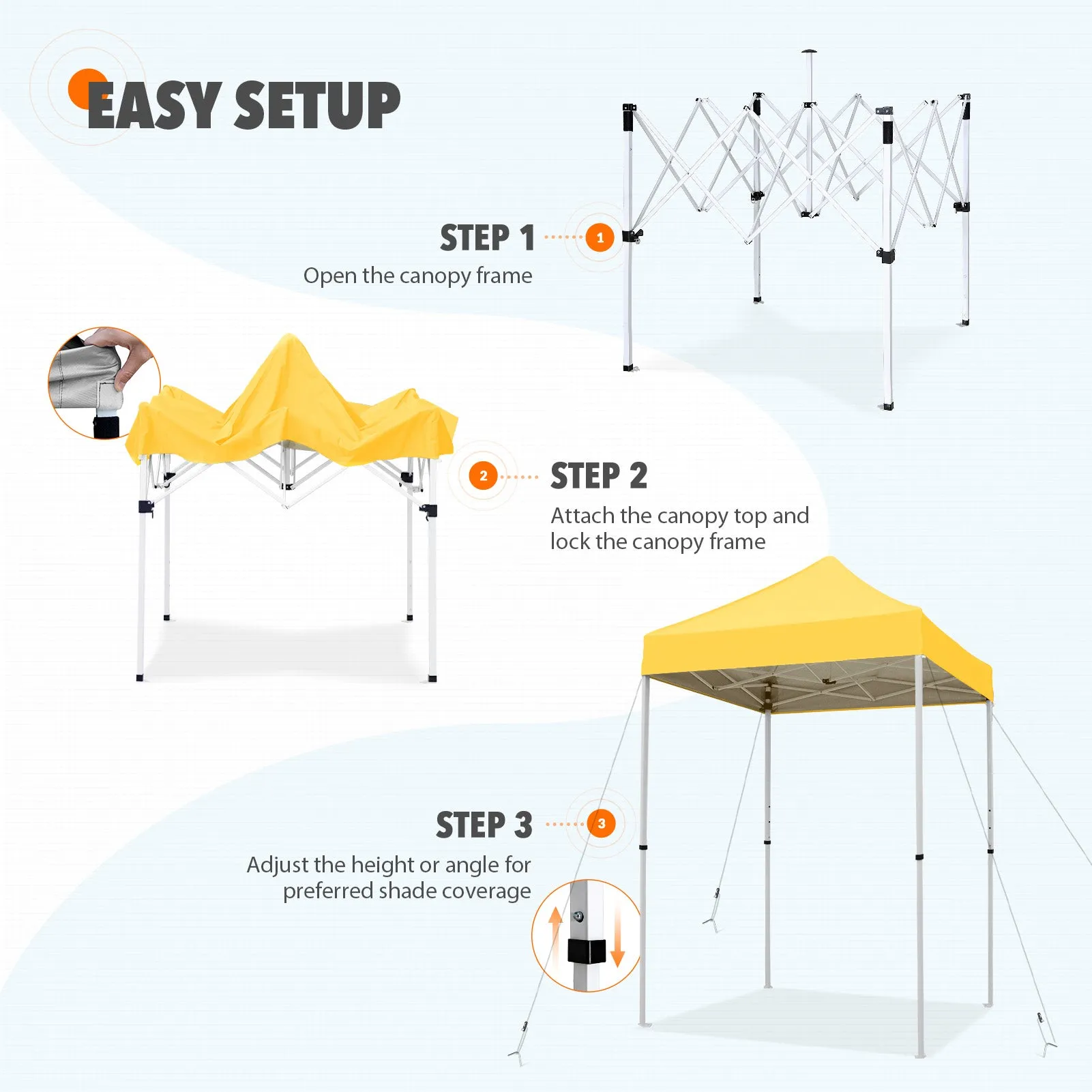 5x5 Pop Up Canopy Tent Instant Straight Leg  Outdoor Canopy Easy Set-up