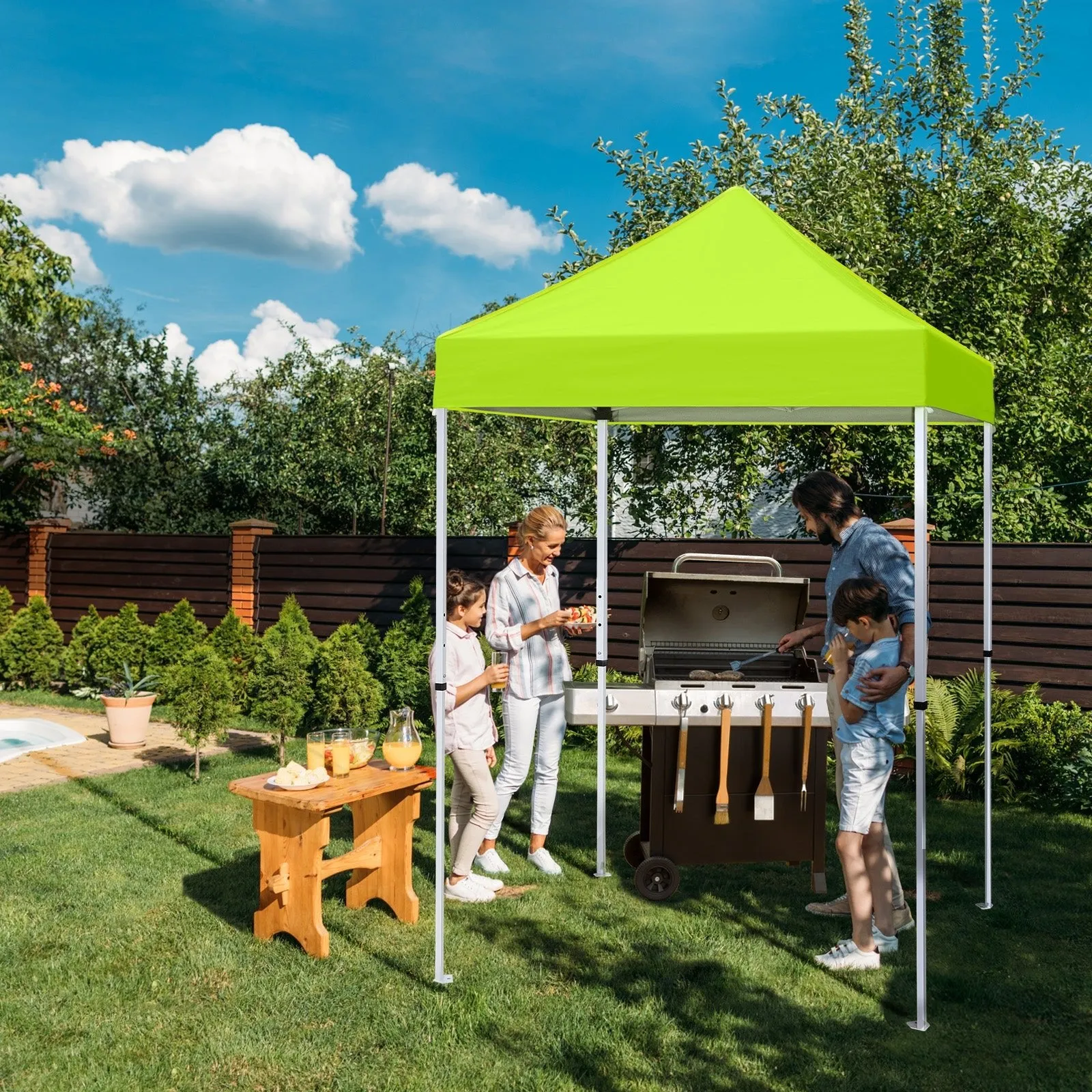 5x5 Pop Up Canopy Tent Instant Straight Leg  Outdoor Canopy Easy Set-up