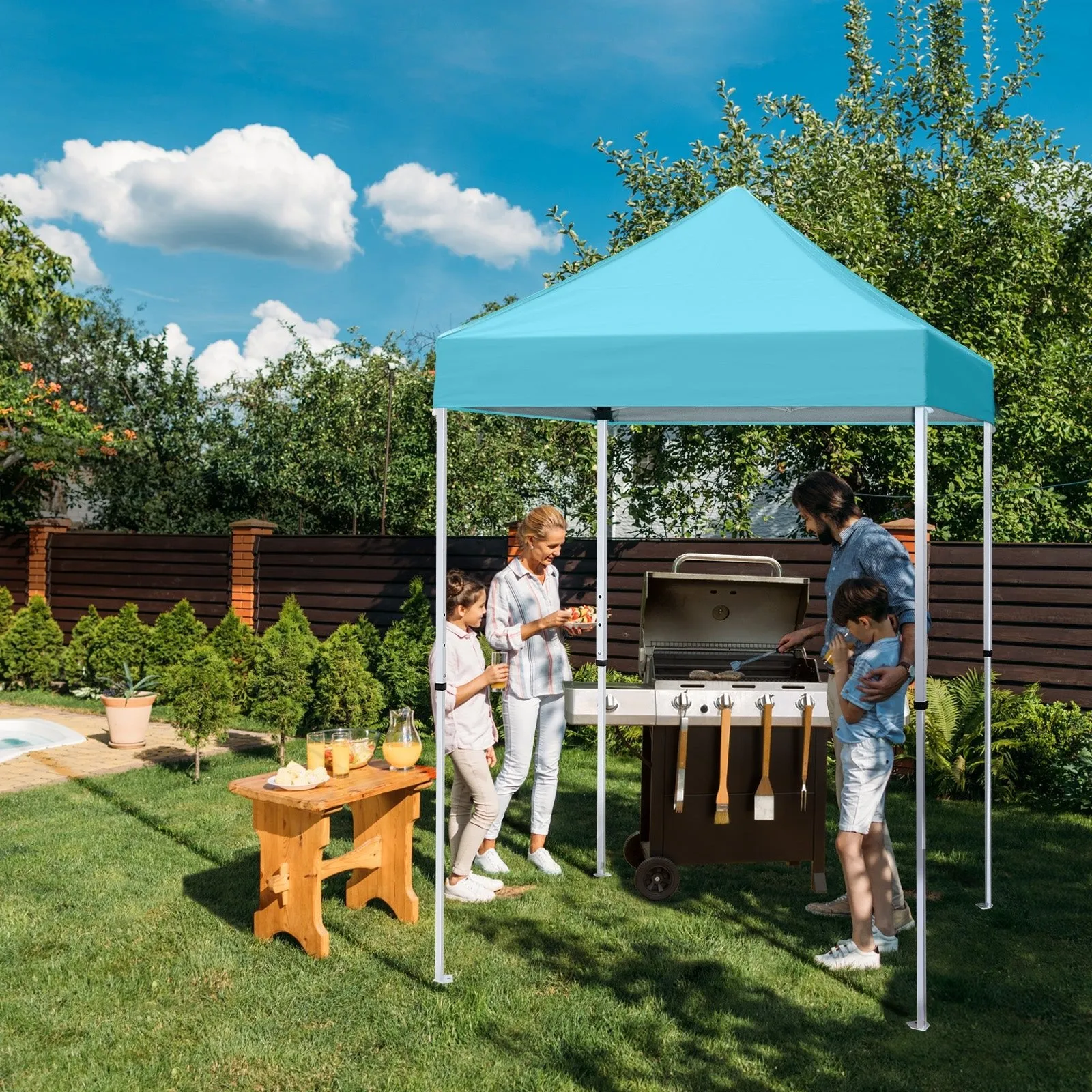 5x5 Pop Up Canopy Tent Instant Straight Leg  Outdoor Canopy Easy Set-up