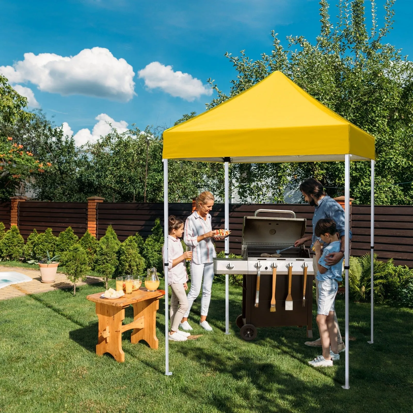 5x5 Pop Up Canopy Tent Instant Straight Leg  Outdoor Canopy Easy Set-up