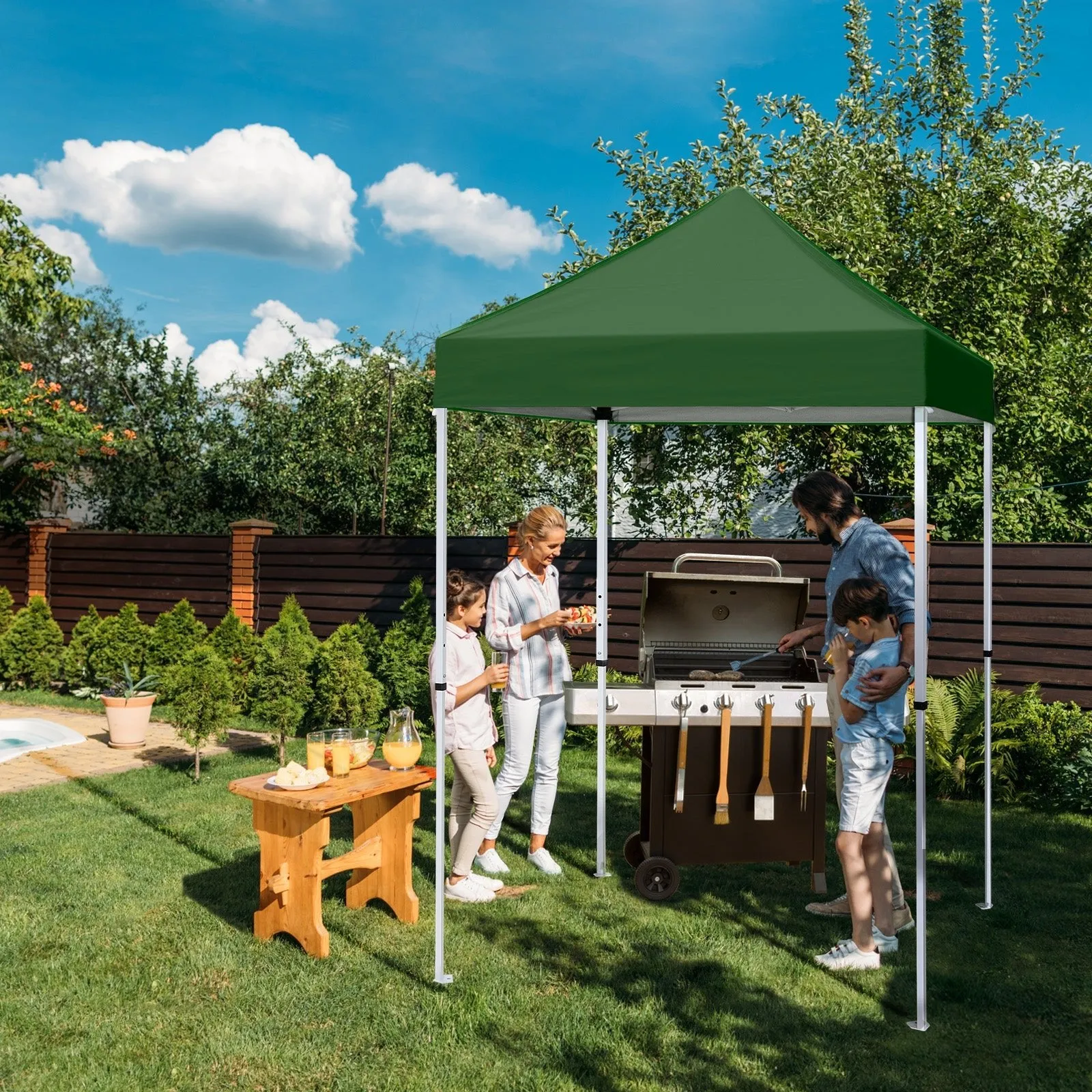 5x5 Pop Up Canopy Tent Instant Straight Leg  Outdoor Canopy Easy Set-up