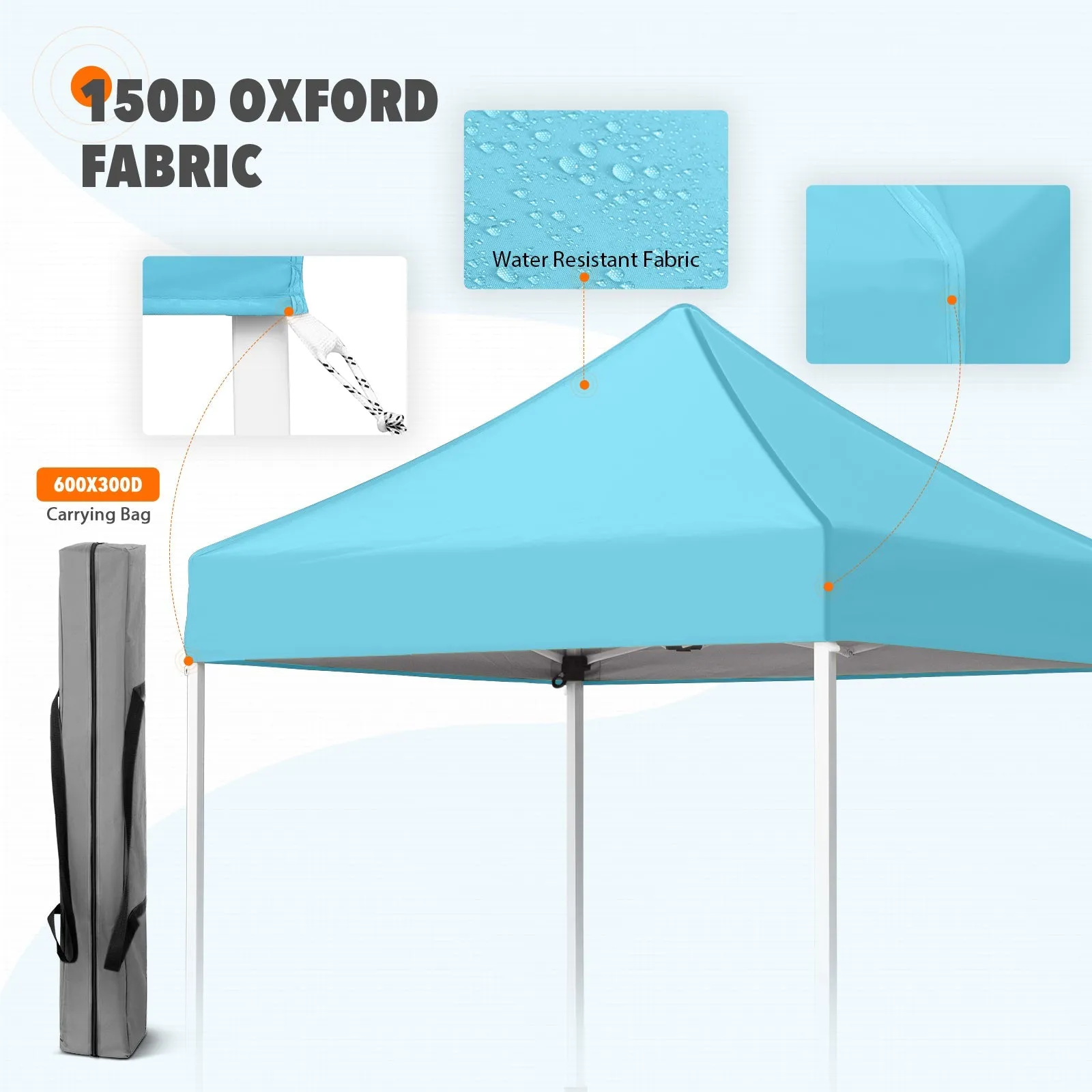5x5 Pop Up Canopy Tent Instant Straight Leg  Outdoor Canopy Easy Set-up
