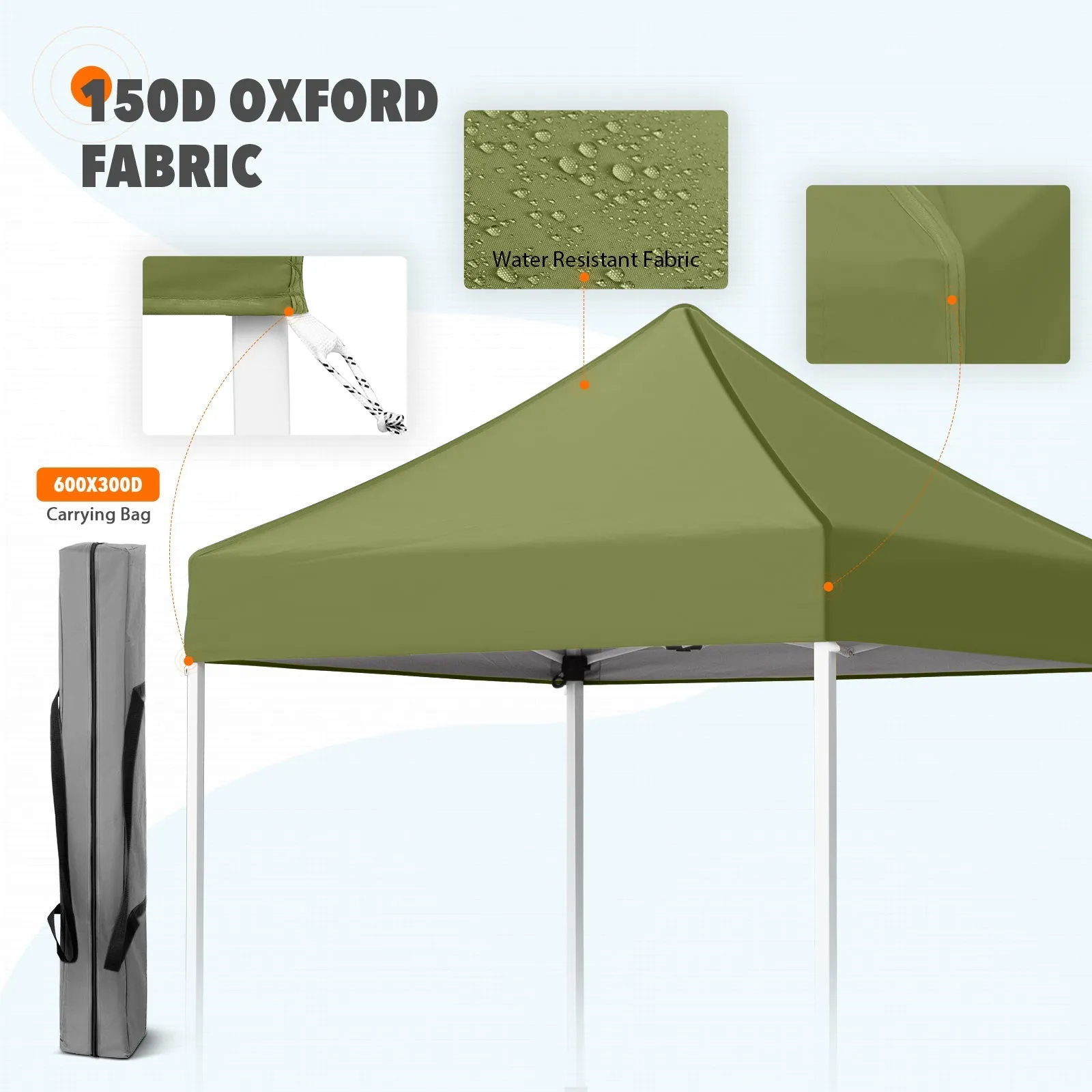 5x5 Pop Up Canopy Tent Instant Straight Leg  Outdoor Canopy Easy Set-up