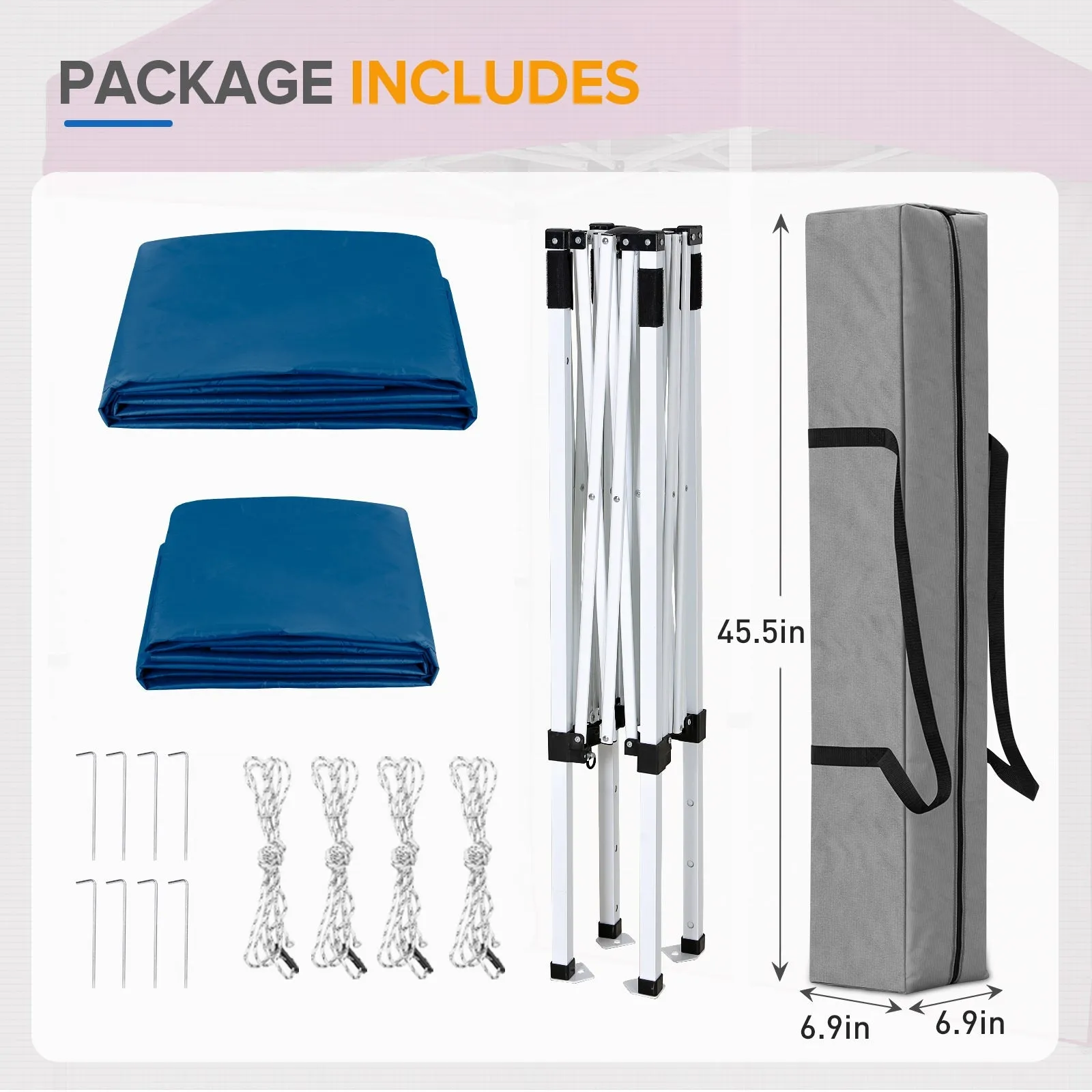 5x5 Straight Leg Pop Up Canopy Tent with One Removable Sunwall