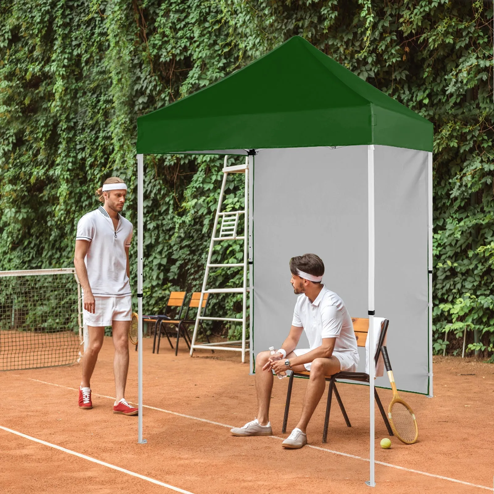 5x5 Straight Leg Pop Up Canopy Tent with One Removable Sunwall