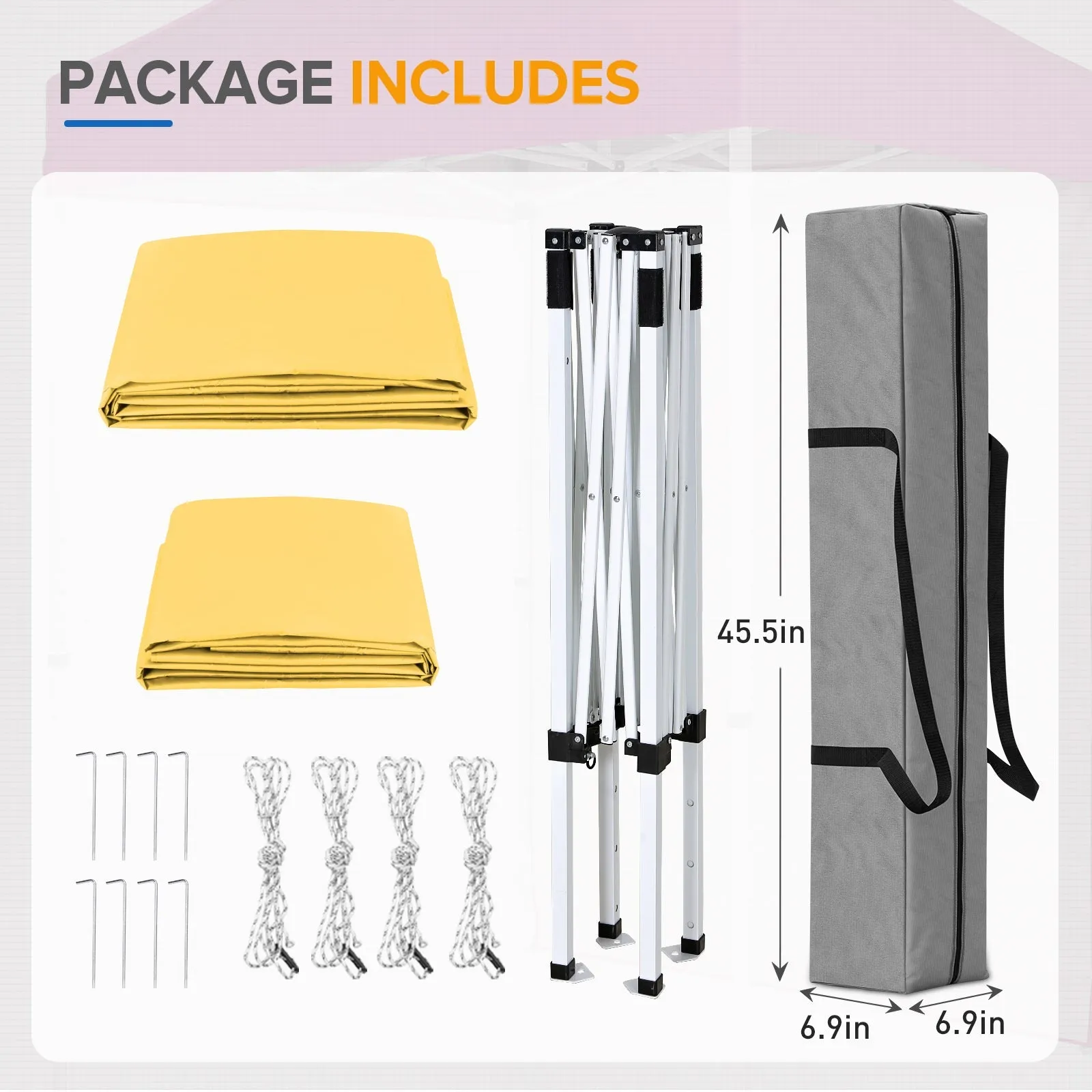 5x5 Straight Leg Pop Up Canopy Tent with One Removable Sunwall