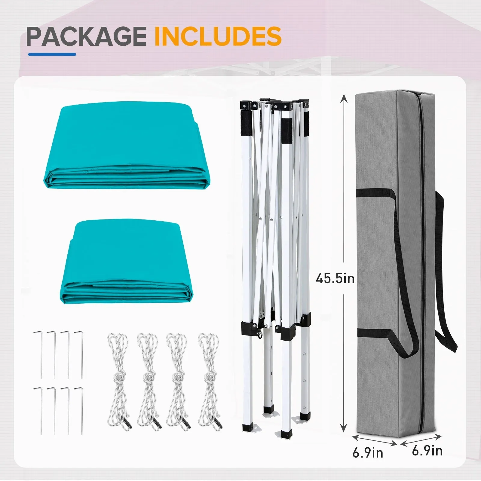 5x5 Straight Leg Pop Up Canopy Tent with One Removable Sunwall