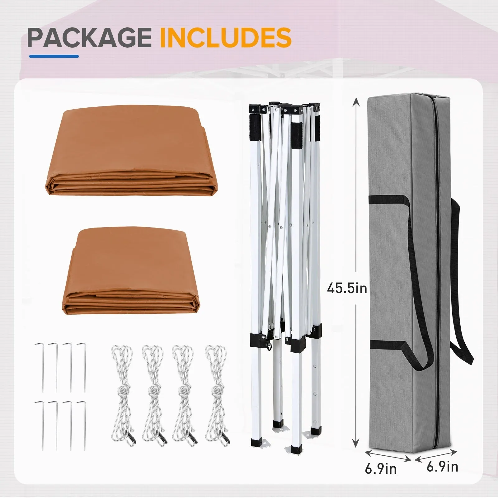 5x5 Straight Leg Pop Up Canopy Tent with One Removable Sunwall