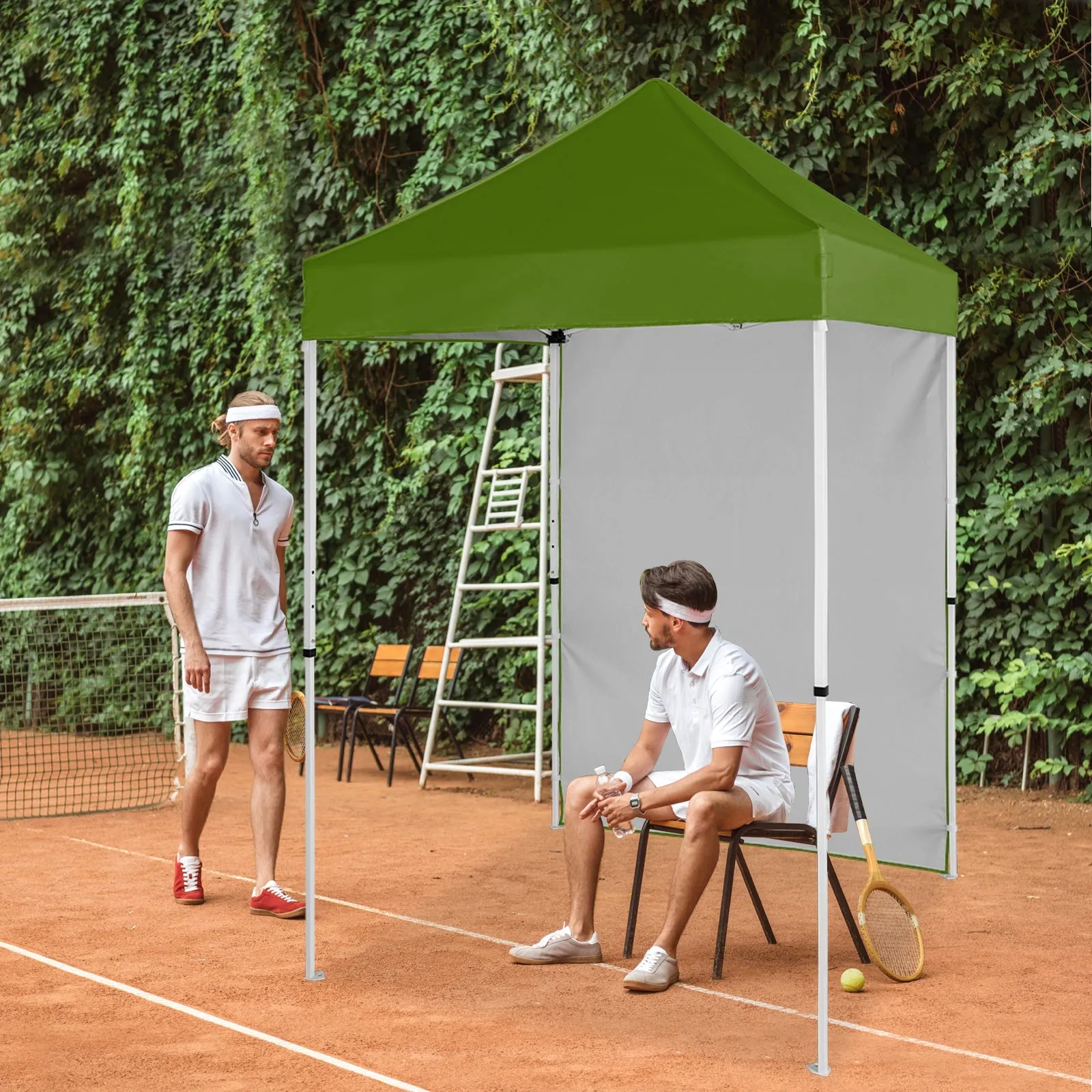 5x5 Straight Leg Pop Up Canopy Tent with One Removable Sunwall