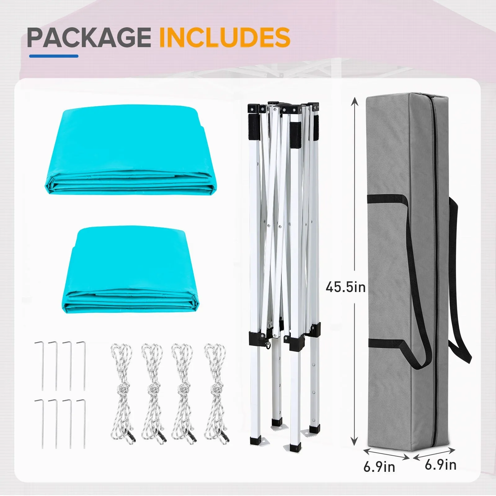 5x5 Straight Leg Pop Up Canopy Tent with One Removable Sunwall