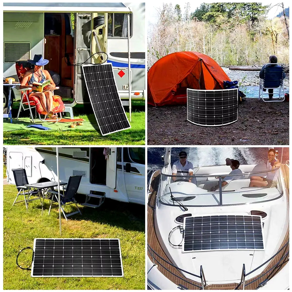 800W 400W 200W Flexible Solar Panel Kit Complete 12V 18V 24V Suitable for Solar Panels Battery Charging Camping RV Boat Roof