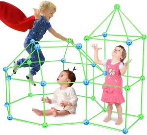 Children's Diy Bead Tent Fort Building Kit Toy Tent Building Blocks Tent Fight Tent