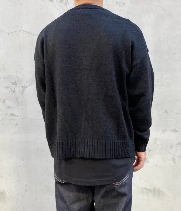 DESCENDANT/NURSE KNIT CARDIGAN (BLACK)