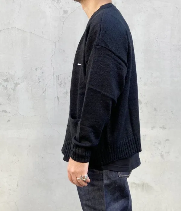 DESCENDANT/NURSE KNIT CARDIGAN (BLACK)