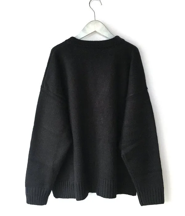 DESCENDANT/NURSE KNIT CARDIGAN (BLACK)