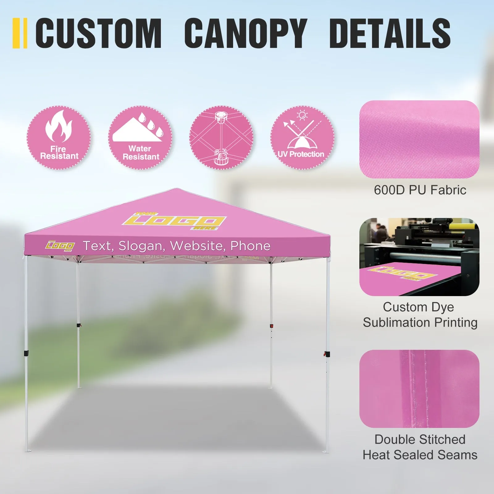 EAGLE PEAK E100 Steel Square Leg Commercial Custom Canopy Tent 10x10 - CLICK TO CONFIGURE - Package Prices Start at $499.00