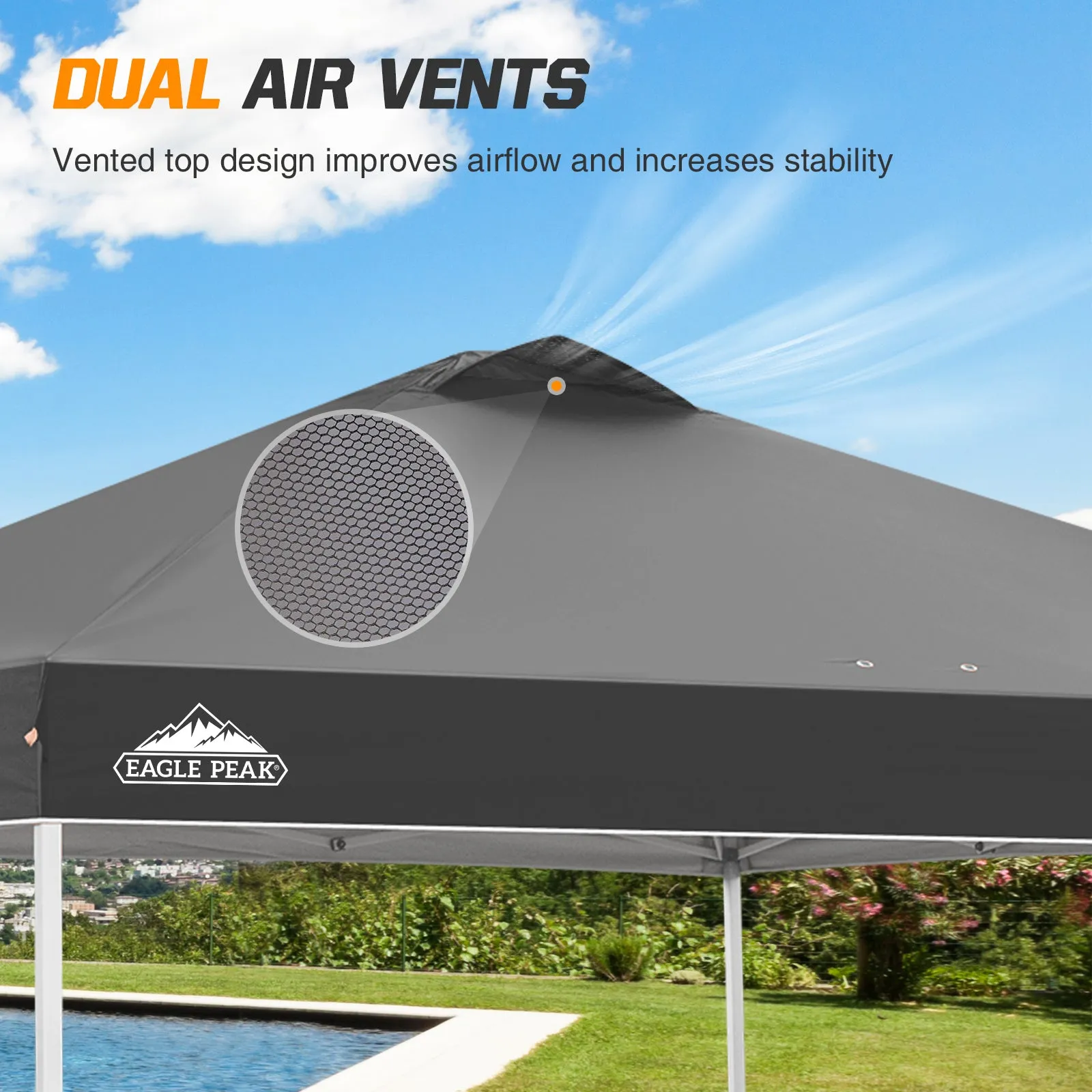 Easy Setup Straight Leg 10x10 Pop Up Canopy Tent w/ 100 sqft of Shade