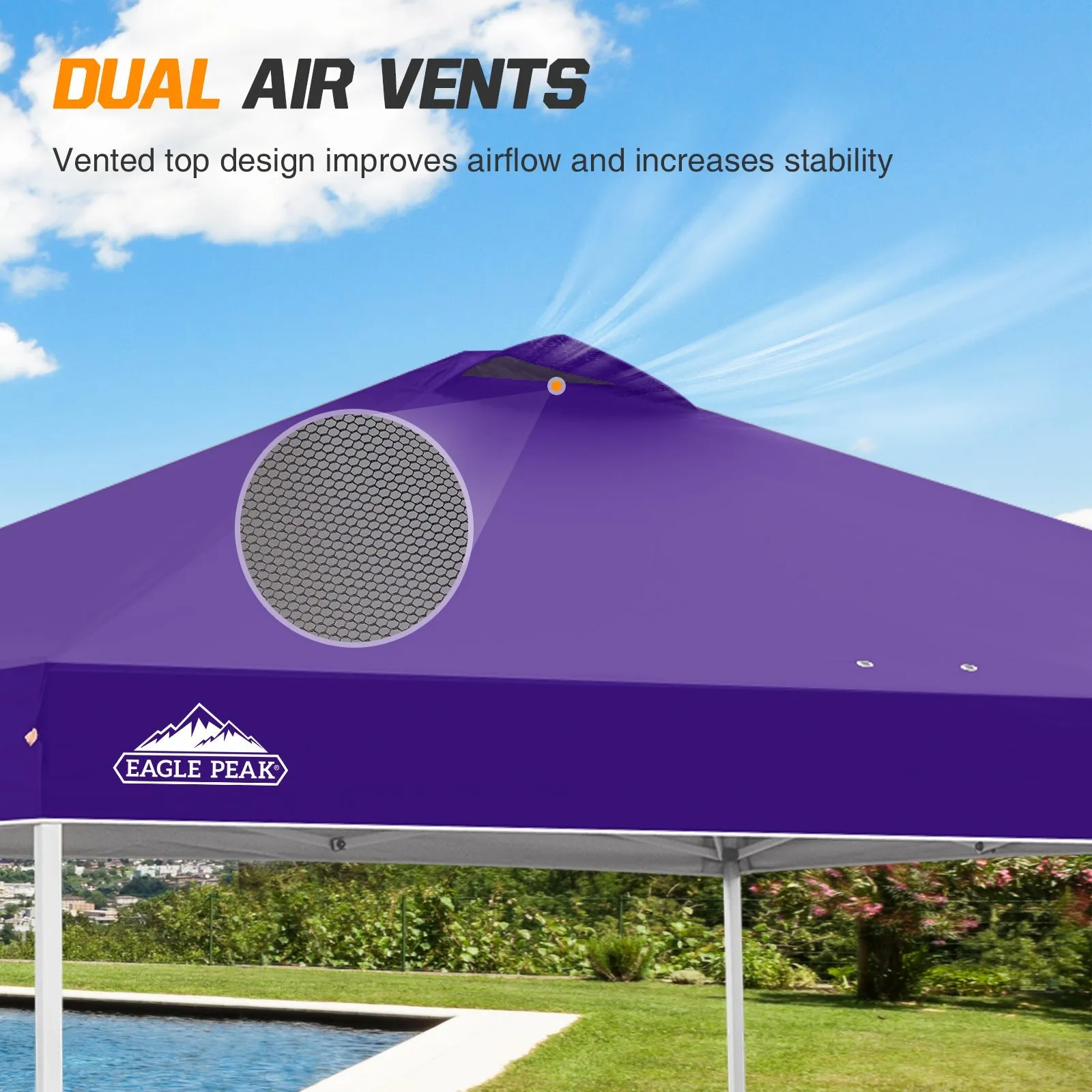 Easy Setup Straight Leg 10x10 Pop Up Canopy Tent w/ 100 sqft of Shade