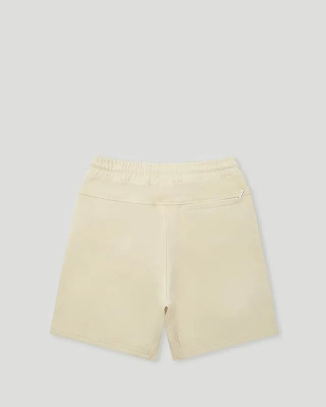 G French Terry Shorts Cream/Forest Green