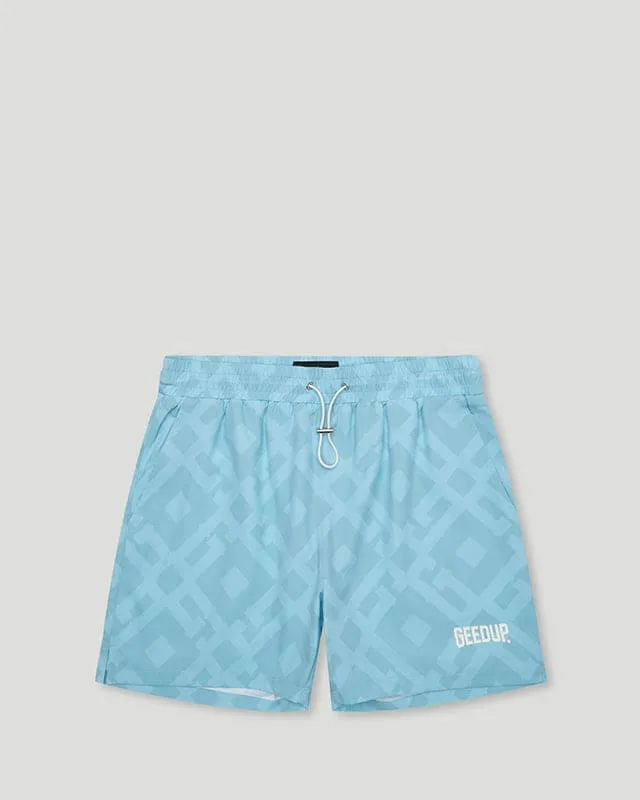 G Monogram Swim Shorts Light Blue