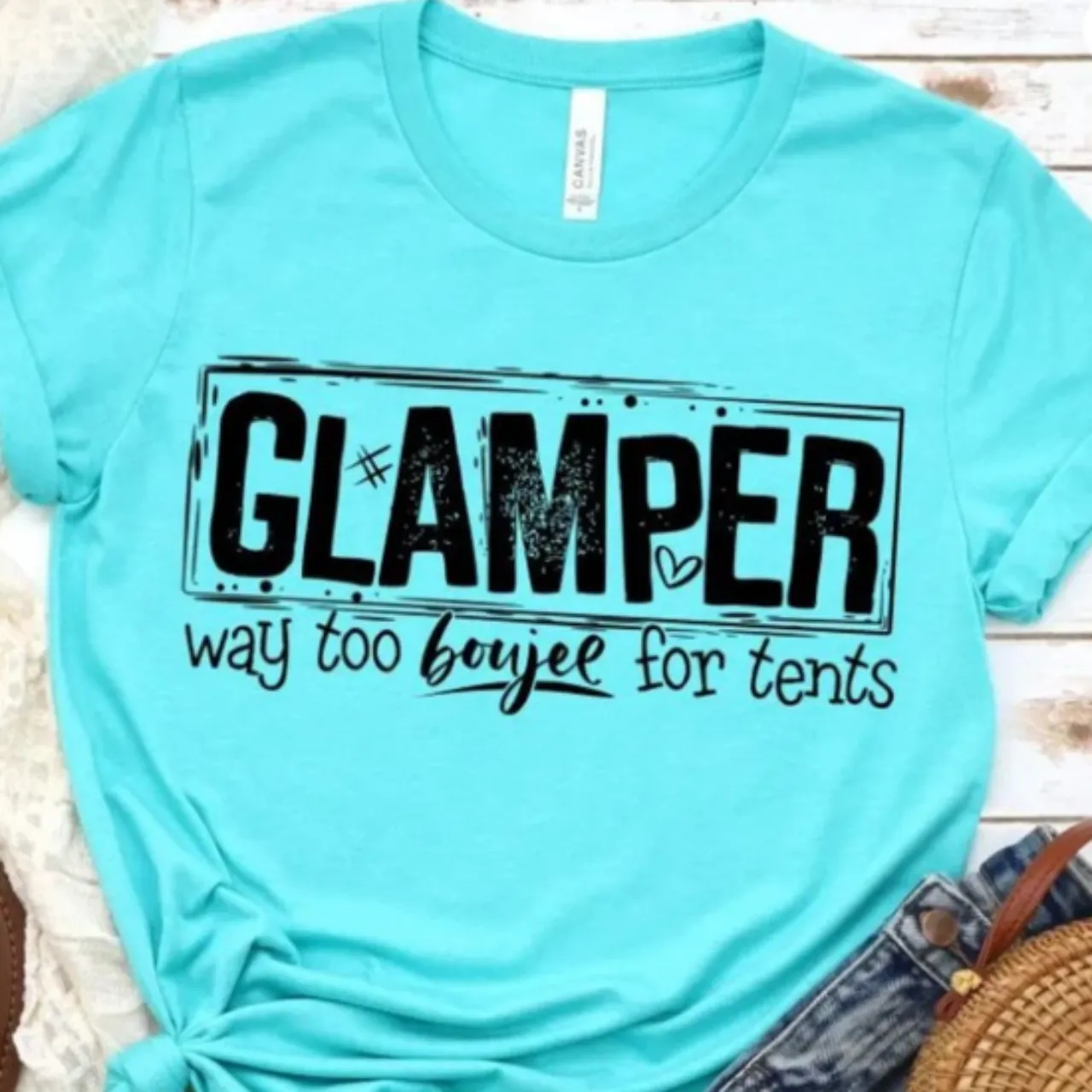 GABRIELLE'S GLAMPER TEE - BLUE