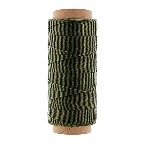 Round Waxed Thread for Leather Sewing Leather Thread Wax String Polyester Cord for Leather Craft Stitching Bookbinding