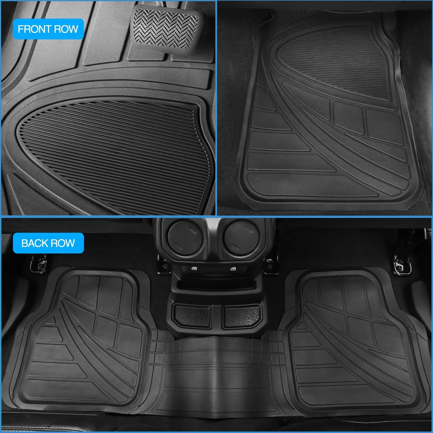 Universal Fit PVC Floor Mats 3 Packs