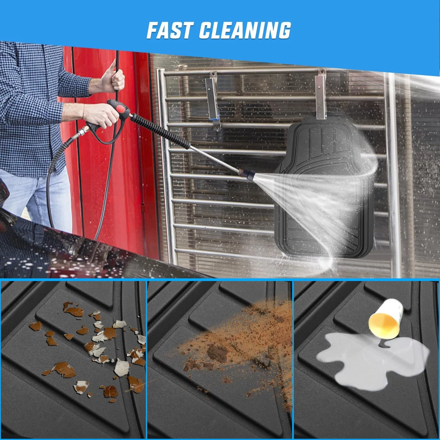 Universal Fit PVC Floor Mats 3 Packs