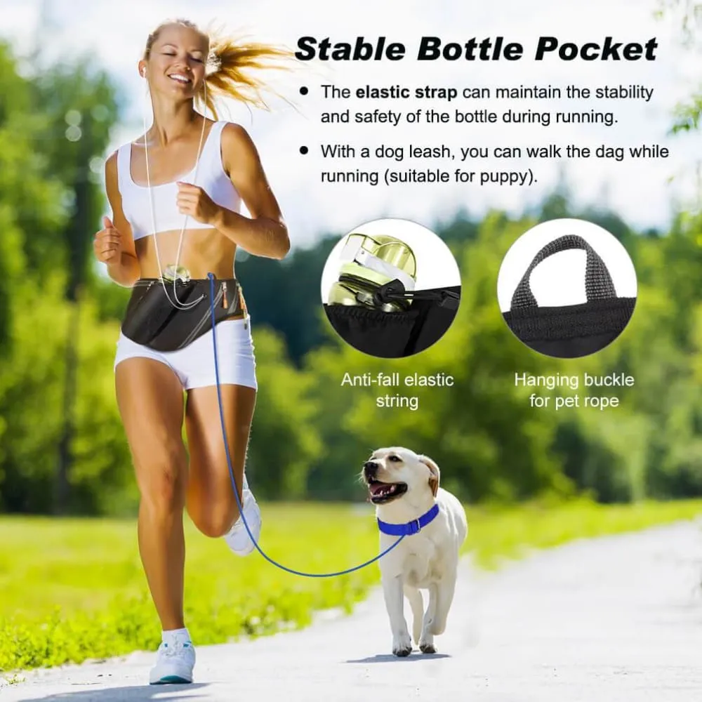 Vbiger Running Belt Waterproof Fanny Pack with Water Bottle Pocket and Adjustable Strap